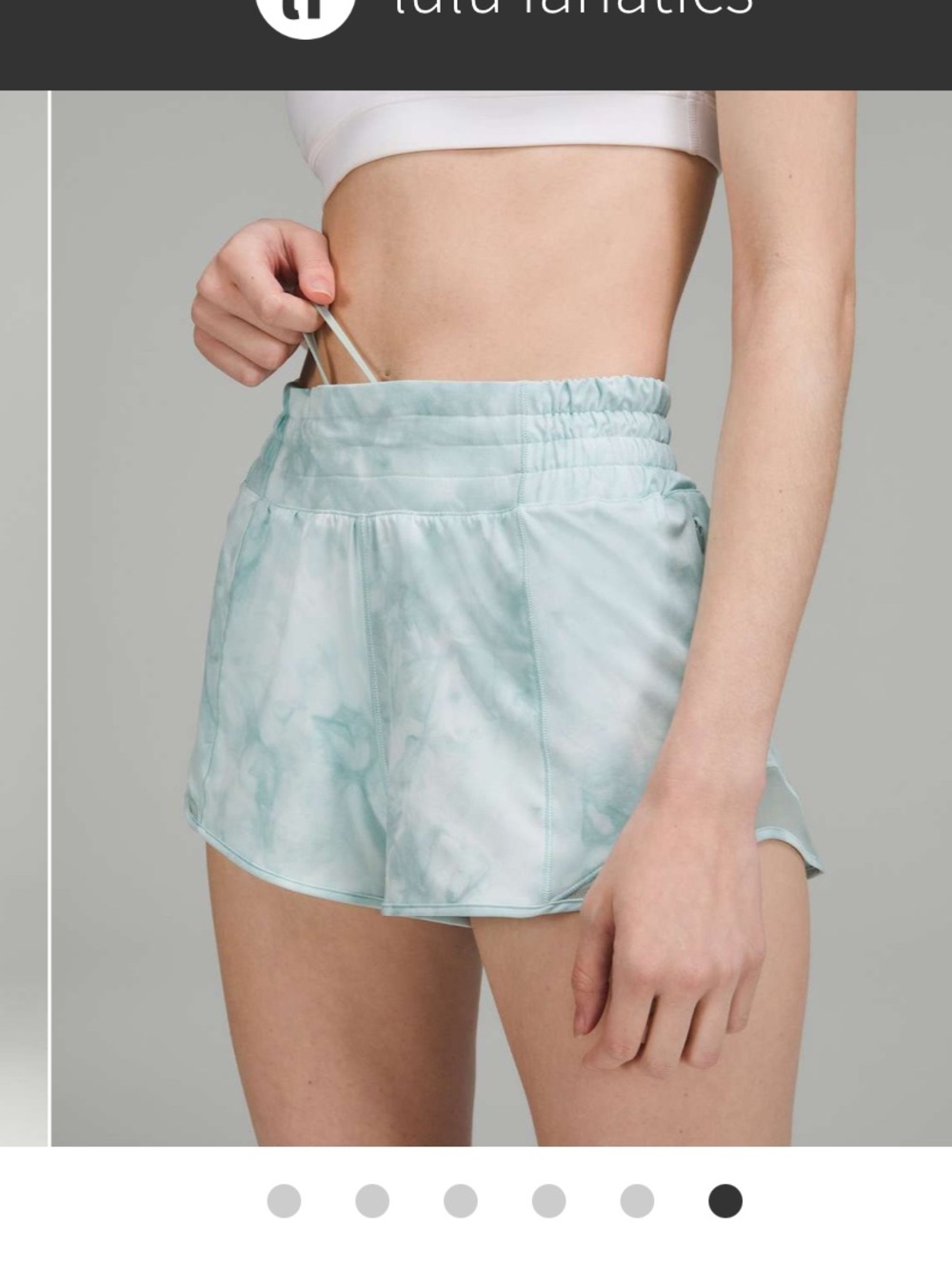 Lululemon Hotty Hot High-Rise Lined Short 2.5" Diamond Dye White Sheer Blue 4